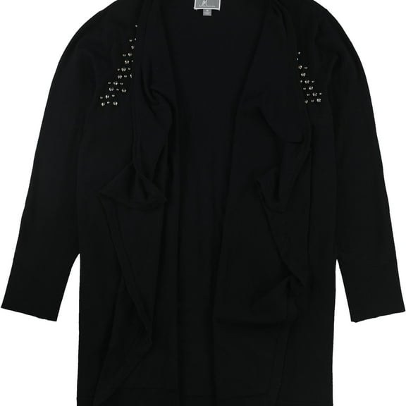 JM Collection Womens Studded Cardigan Sweater, Black, Plus Size, 1X