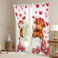 thumbnail image 3 of Erosebridal Red Flowers Blossom Black Out Curtains,Cute Farm Highland Cow Curtains Pack of 2 (42x63 Each) For Men Women, 3 of 7
