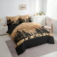 thumbnail image 3 of Manfei Cute Bear Elk 7pcs Bedding Comforter Set,Woodland Animal Queen Bedding Sets,Tropical Botanical Pine Queen Sheet Sets For Kids,Luxury Bedroom Decor Reversible, 3 of 8