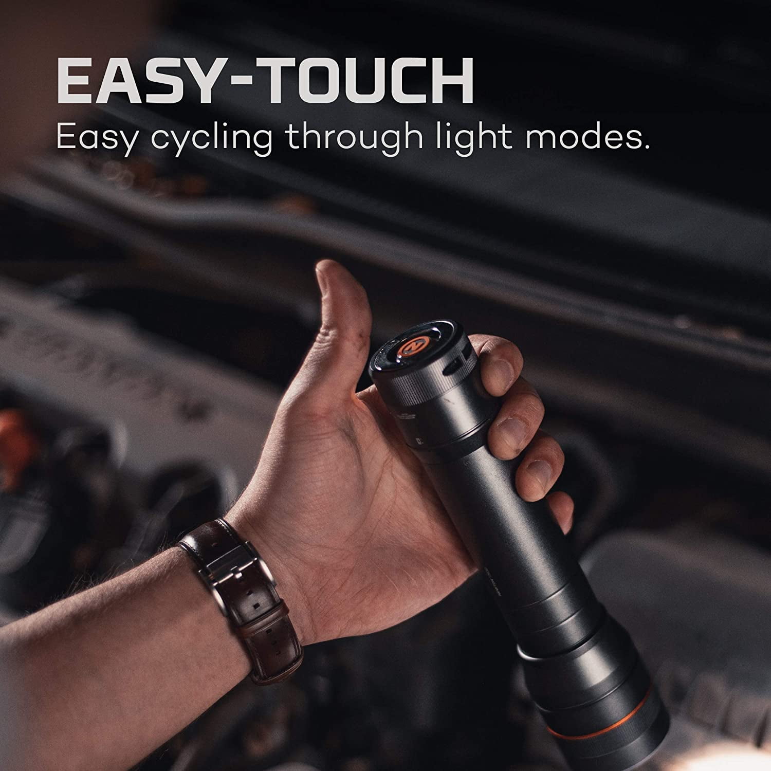 NEBO Newton Waterproof Flashlight | AA Battery | Storm Gray | 500-1500 Lumens | Weight: [1.41]