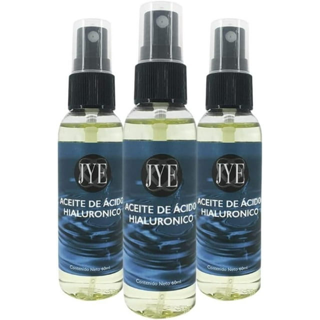 3 Botellas de Aceite de Acido Hialuronico Natural Uso Externo. Contenido por botella 60 ml
