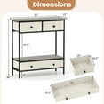 thumbnail image 3 of Gymax Console Table w/ 3 Fabric Drawers 32'' Narrow Entryway Table w/Open Storage Shelf, 3 of 9