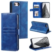 TECH CIRCLE Folio Case for iPhone 8 Plus & iPhone 7 Plus (5.5") 2017 Phone - Protective Flip Fold Case with Wrist Strap, Built-in Stand & Card Slots Holders, Lightweight Portable Phone Cover, Blue