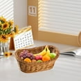 thumbnail image 4 of 1 Pcs Oval Wicker Woven Bread Basket, Imitation Rattan Woven Small Baskets,Plastic Bread Fruit Snack Storage Baskets,Woven Baskets For Serving Oven,Serving Basket For Vegetables, Kitchen,Restaurant,B, 4 of 7