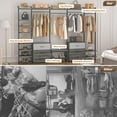 thumbnail image 3 of Homieasy Multifunctional 14-Shelf 6-Drawers Closet Organizer, Grey Oak, 3 of 10