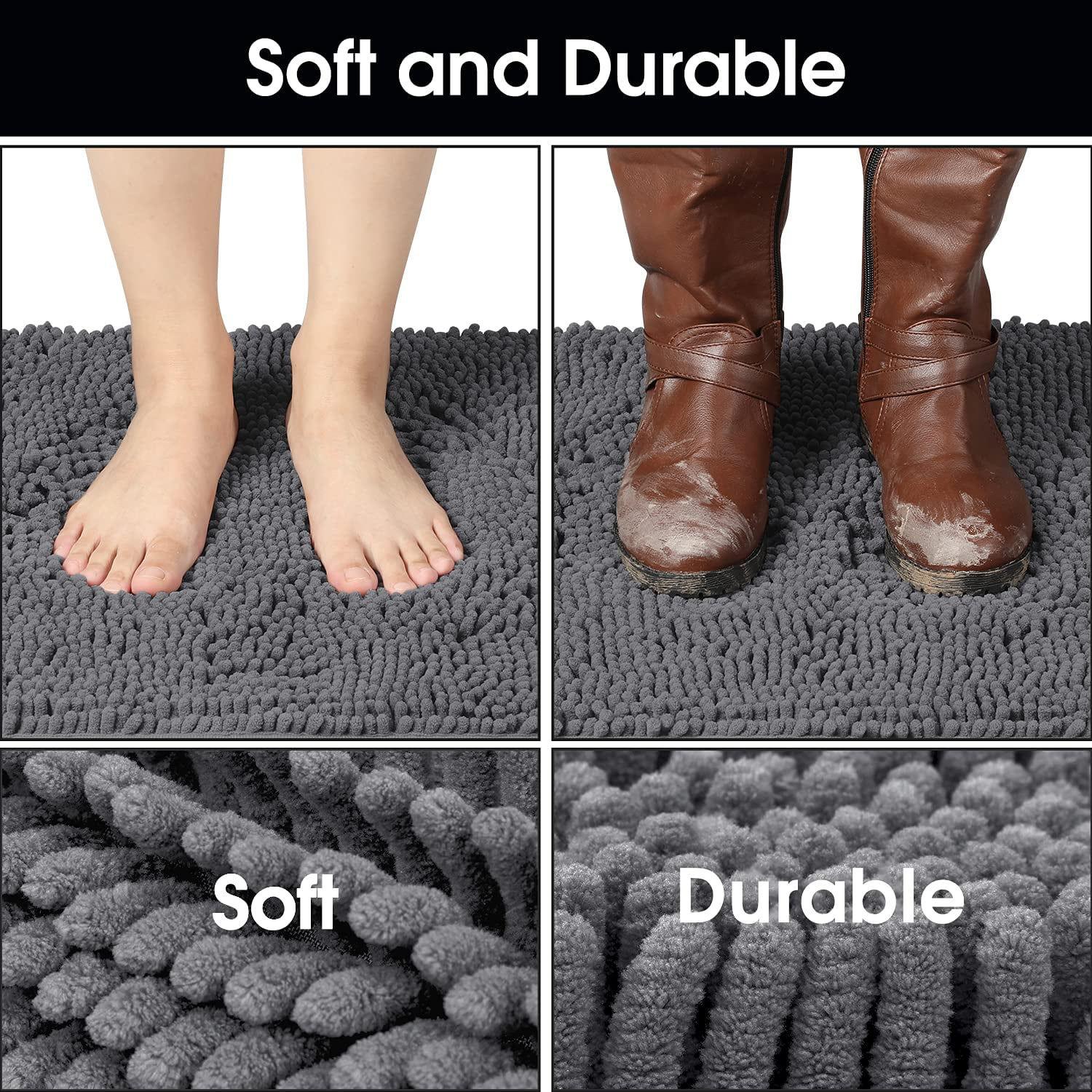 Delxo Indoor Durable Chenille Door mat 30X46 Extra Large,Soft and Ab