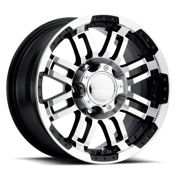 15x6 Vision 375 Warrior Gloss Black Machined Face Wheel 6x5.5 (0mm)