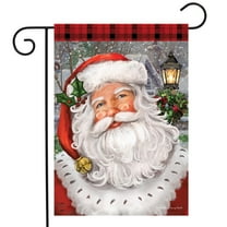 Briarwood Lane Checkered Santa Christmas Garden Flag