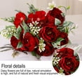 thumbnail image 2 of Peonías artificiales de seda, ramo de peonías artificiales, peonías falsas, ramos de flores artificiales para jarrones, arreglos florales, bodas, decoración de mesa para el hogar, color rojo, 2 of 7