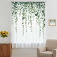 thumbnail image 3 of Green Eucalyptus Branches Sheer Curtains 63 Inches Long, Spring Botanical Leaves Vines Light Filering Curtains, Breathable Simi Curtain Privacy Drapes for Living Room Bedroom Window Treatment, 3 of 9