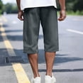 thumbnail image 6 of Ceisia Men's Big & Tall Solid Color Elastic Waist Drawstring Pocket Casual Sports 7 Inch Shorts Gray 6XL Gifts for Father, 6 of 9
