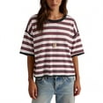 thumbnail image 5 of Byworldtasic Oversized Striped T-Shirts for Women Summer Color Block Short Sleeve Tops Drop Shoulder Boxy Tees, 5 of 8