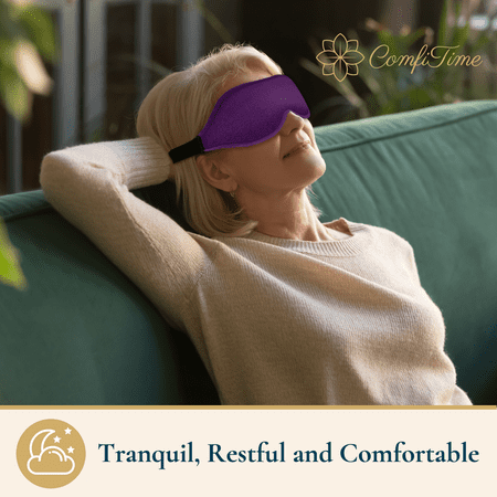 ComfiTime 3D Sleep Mask - 100% Blackout Eye Mask for Sleeping, Eye Covers for Men and Women, Contour Blindfold with Nose Baffle, Soft & Lightweight, Latex-Free