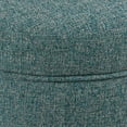thumbnail image 5 of Round Storage Ottoman Teal Tweed, 5 of 8