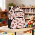 thumbnail image 5 of HUIACONG 13.5 Inch Cute Capybara Cherry Heart Kids School Backpack Water Resistant Multi-Pocket Adjustable Breathable Padded Shoulder Straps Lightweight Large Capacity Bookbag for Preschool, 5 of 7