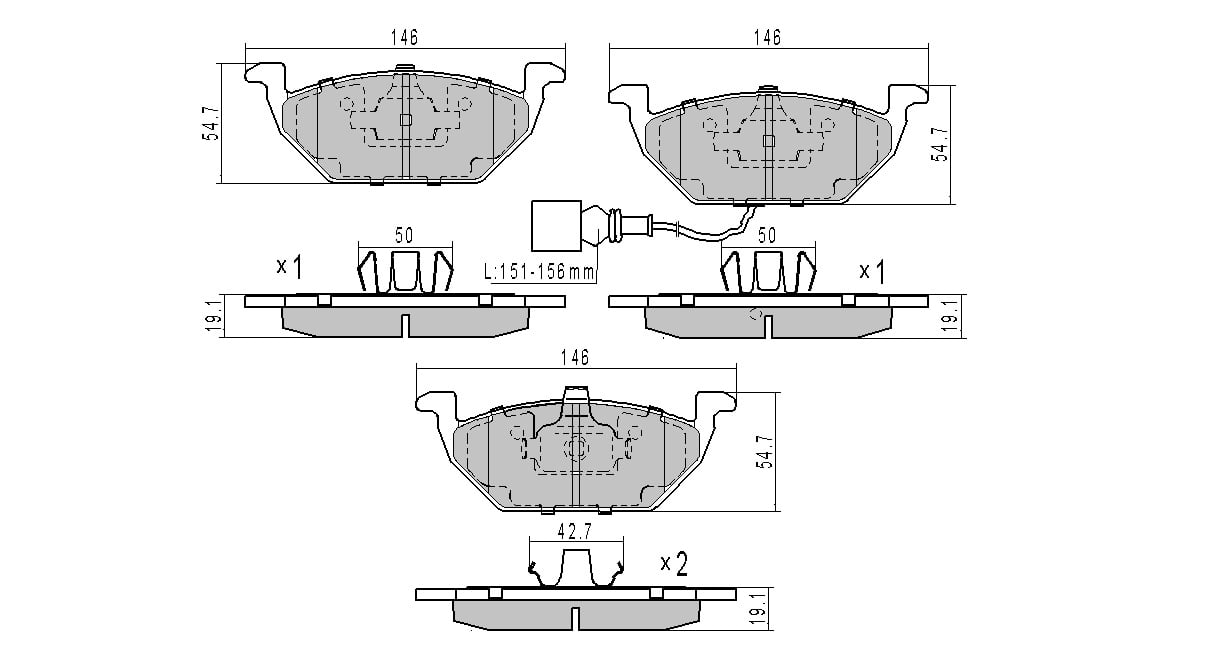 Winstop Brake Pad Set, Front WS.0768.1.M, Volkswagen Jetta 2005-1999