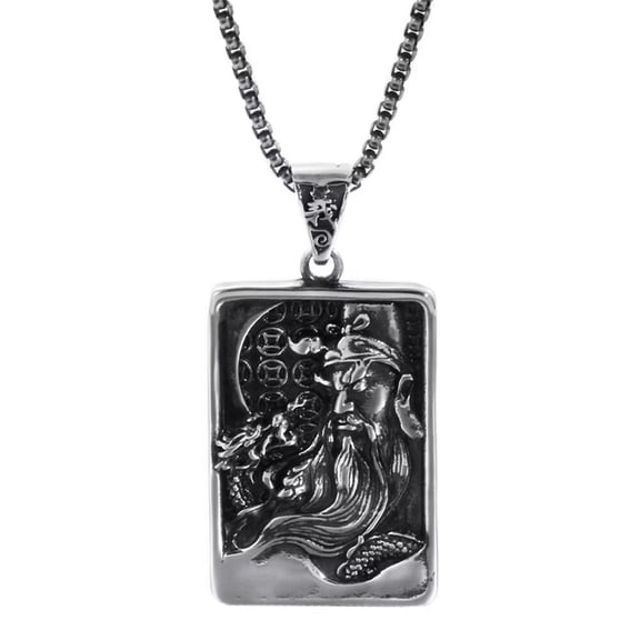HIJONES Men's Stainless Steel Chinese National Style Vintage Pendant Necklace Jewelry with Chain Style 4