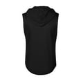 thumbnail image 4 of Evdexr Zip Up Hoodie for Men Sleeveless Sweatshirts Drawstrings Hooded Running Solid Pullover Zipper Big and Tall Lightweight Loose Fit Tank Tops Black XL, 4 of 5