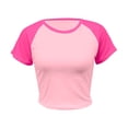 thumbnail image 5 of Bibifish Womens Tee Tops Y2K Chic Slim Fit Short Sleeve Set-In Sleeve T Shirts Crewneck Party Stylish Chic Casual Cute Trendy Tee Tops, 5 of 5
