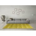 thumbnail image 3 of Ahgly Company Machine Washable Indoor Round Abstract Yellow Contemporary Area Rugs, 3' Round, 3 of 4
