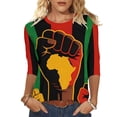 thumbnail image 3 of Xuyuer Black History Shirts for Women I Am Black History Month Shirt Round Neck Graphic African American 3/4 Sleeve Tee Tops, 3 of 9