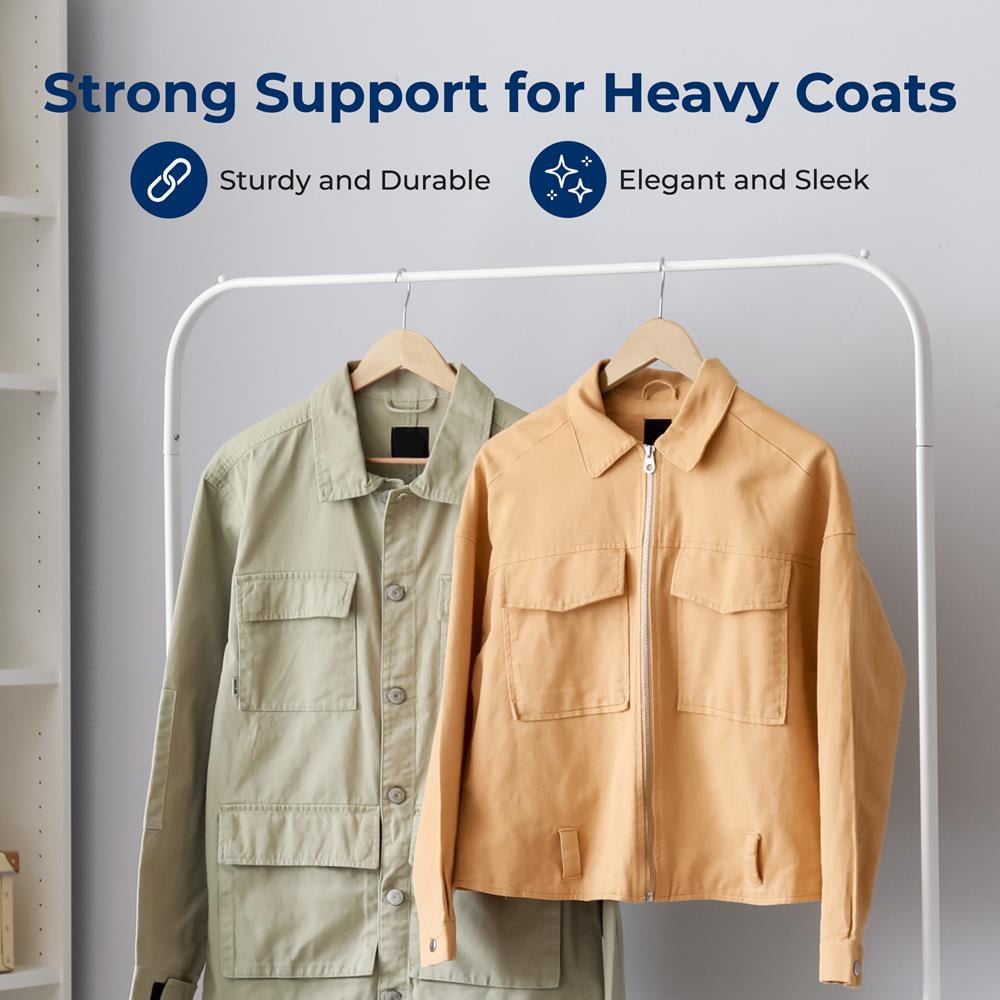 Premium Solid Wooden Hangers - Smooth Finish Space Saving Heavy Duty Suit Clothes Hanger Set w/ 360 Degree Swivel Metal Hook, Precisely Cut Notches, for Coats Jackets Pants Dress (30-Pack)