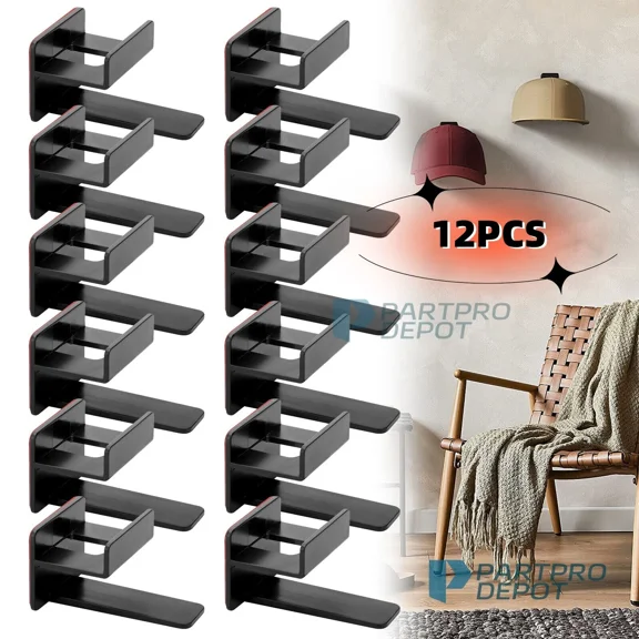12Pc Baseball Cap Hat Racks Wall Door Hanger Holder Storage Organize Adhesive