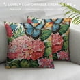 thumbnail image 3 of Creowell Square Throw Pillow Covers Beautiful Floral Butterfly Flowers Design Pillow Cases Decorative for Home Bedroom Sofa Pillowcases  White, 3 of 5