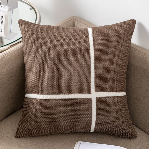 Decorative Throw Pillow for Sofa Bed Chair, Modern Textured Accent Cushion with Geometric Cross Design for Refined Home Styling