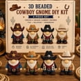 thumbnail image 2 of 2026 Limited Edition 3D Beaded Gnome DIY Kit, 4 Gnome Designs 3D Beaded DIY Kit for Beginner (Cowboy GNOME), 2 of 9