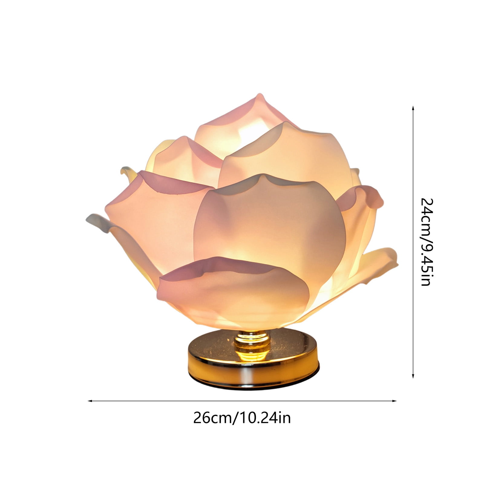 Large Rose Table Lamp with Dimmable USB Light, Adjustable Brightness Bedside Lamp, Atmosphere Lamp for Bedroom Decor, Valentine's Day Gift Idea, Home Decoration Accent Lamp, for Reading and Ambiance