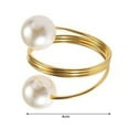 thumbnail image 4 of CSChome Napkin Rings Faux Pearl Napkin Ring Set Metal Spring Napkin Holder for Wedding Birthday Table Decoration, 4 of 7