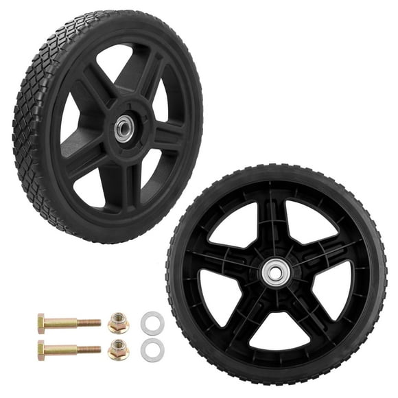 HQPASFY 10 Inch Lawn Mower Wheels 2 Pack 10" Push Lawn Mower Wheels with Bolts & Nuts kits Fits Most Standard push Lawn Mowers (10"Ã1.75")