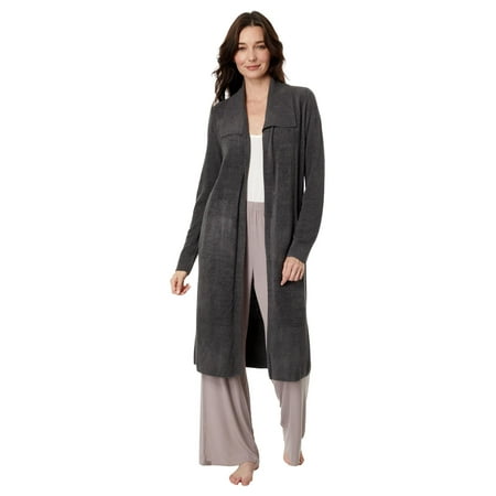 Barefoot Dreams CozyChic Ultra Lite Women's Wide Collar Long Cardi, Carbon, Small