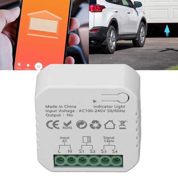 Abretor de Puerta de Control Remoto, Controlador de Puerta de Garaje de Buena Compatibilidad AC100-240V Monitoreo En Tiempo Real para la Puerta de Swing O Rodante