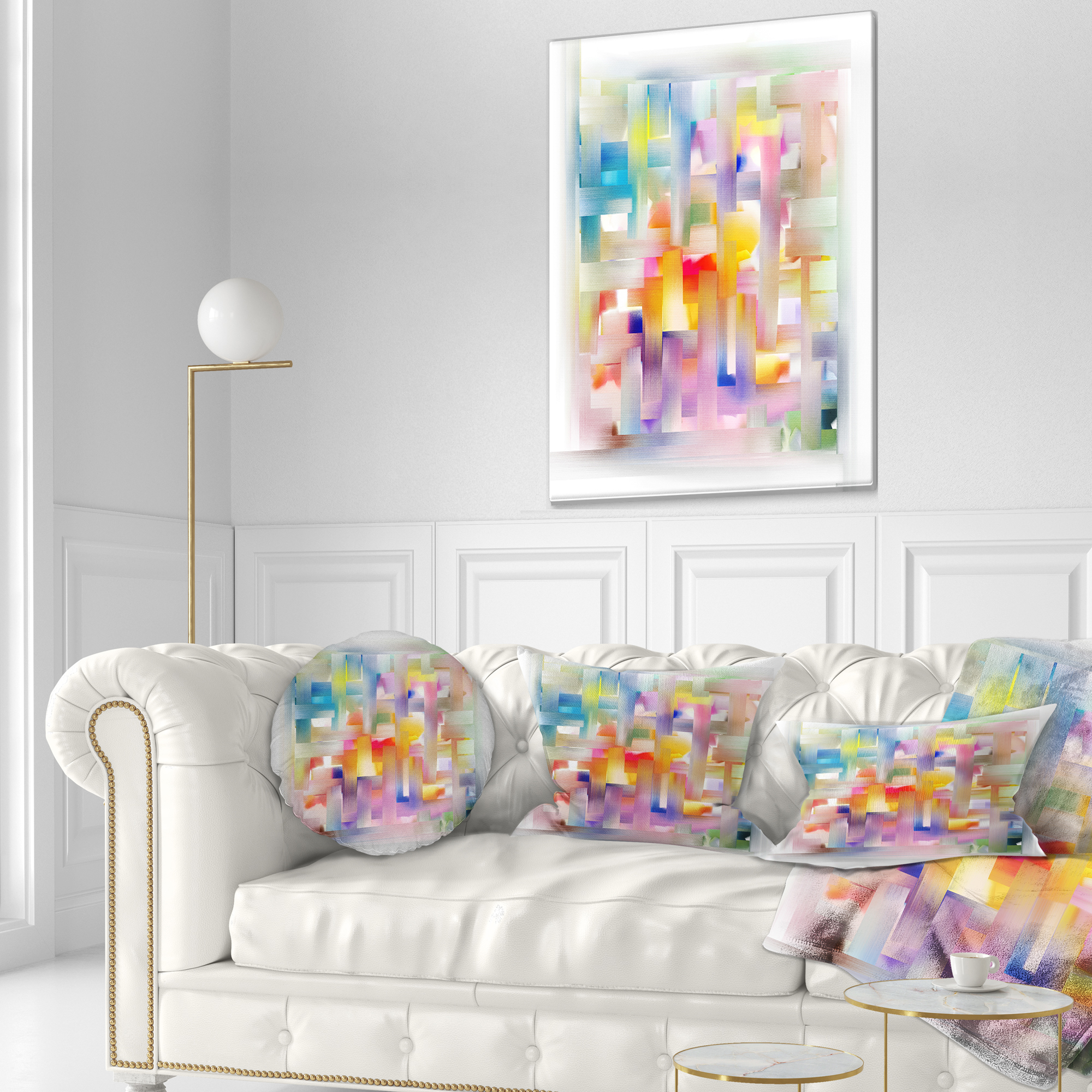 Designart Colorful Seamless Pattern - Abstract Throw Pillow - 12x20