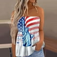 thumbnail image 2 of Dyegold Summer Tops for Women 2023 Trendy, Tube Tops Women Casual Summer American Flag 4th July Shirts Off Shoulder Bandeau Sleeveless Smocked Strapless ​Tanks, 2 of 5
