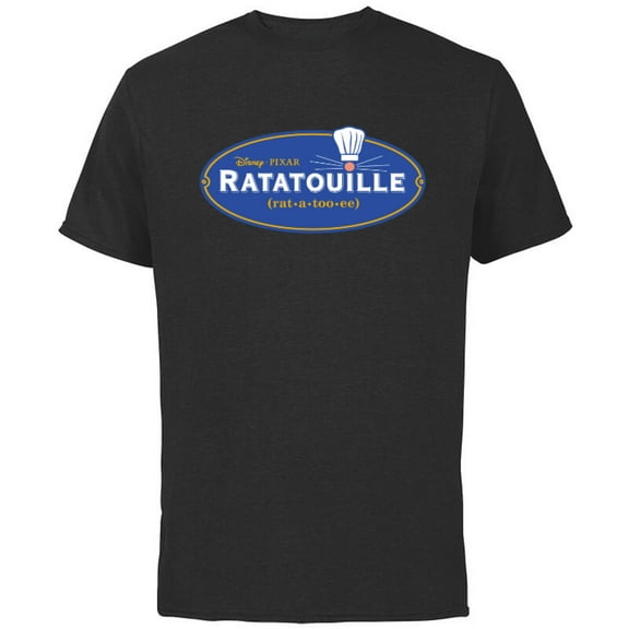 Disney Pixar Ratatouille Movie Logo T-Shirt - Short Sleeve Cotton T-Shirt for Adults - Customized-Black