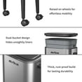 thumbnail image 7 of Stainless Steel Slim Bathroom Trash Can with Legs and Wheels, 15L / 4gal Toilet Press Lid Waste Basket, Covered Office Garbage Pail for Near Desk, Narrow Vanity, Rvs, Kitchen, Eclipse Grey, 7 of 7