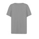 thumbnail image 4 of Camiseta para Mujer Camiseta Estampada Botón Manga Corta Diario Fin de Semana Moda Básica Cuello en V Regular Top Gris Claro/XL, 4 of 7
