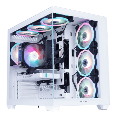 Mloong Gaming PC Desktops AMD Ryzen5 5500 AMD Radeon RX 6600 1TB SSD 16GB RAM 650W Win11 WIFI White