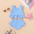 thumbnail image 4 of Tiny Cutey Toddler Girl Swimsuit Baby Summer Sleeveless Two-Piece Suit Beach Bikini Swimwear for 12-18 Months, 4 of 8