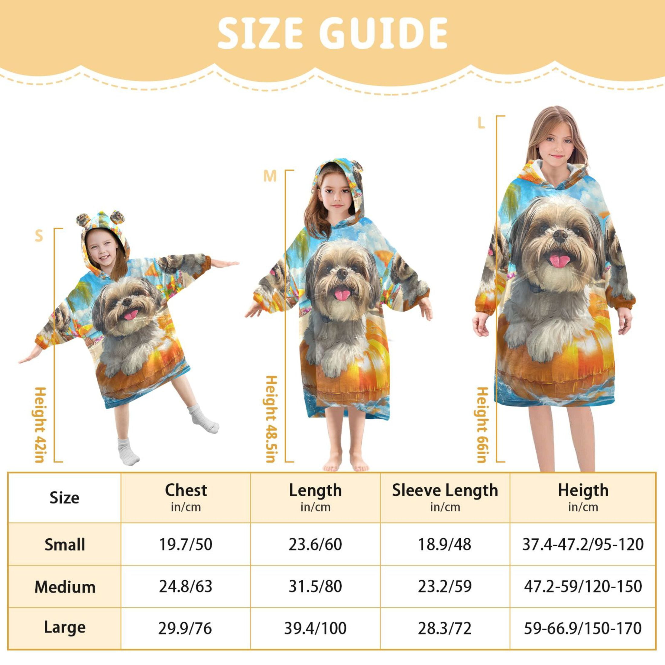 YAZAOO Kids Wearable Blanket Hoodie Warm and Cozy Sunny Beach Pup Flannel Sweatshirt