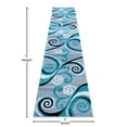 thumbnail image 4 of BizChair Area Rug Modern Contemporary Design 1100 Turquoise Grey White Black (2 Feet 4 Inch X 11 Feet) Runner, 4 of 6