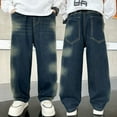 thumbnail image 3 of Tiijoy Boys Loose Fit Distressed Jeans Casual Straight Leg Pull On Denim Pants, Sizes 4-5, 3 of 8