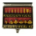 ROUTER BIT SET 15 piece 1/4" inch Shank CARBIDE TIP Deluxe Aluminum