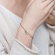 thumbnail image 3 of Pulsera de jade blanco Nature's Peace con diseño de bambú anillo abierto collar de aleación, 3 of 5