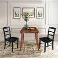 thumbnail image 6 of 42" Round Solid Wood Dual Drop Leaf Table with 2 Chairs in Distressed Oak, 6 of 10