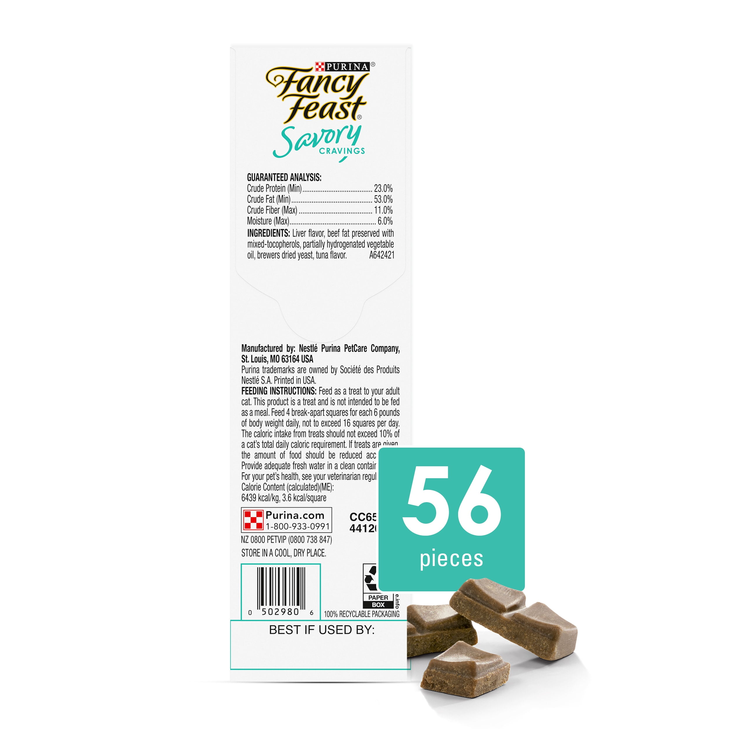 (12 pack) Purina Fancy Feast Savory Cravings, Soft Cat Treats, Tuna, 1 oz Box