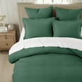 thumbnail image 3 of Levtex Home - Mills Waffle Forest Green Duvet Cover Set - Twin Duvet Cover + One Standard Pillow Case - Forest Green Waffle Weave - Duvet Cover (68 x 88in.) and Pillow Case (26 x 20in.) - Cotton, 3 of 6